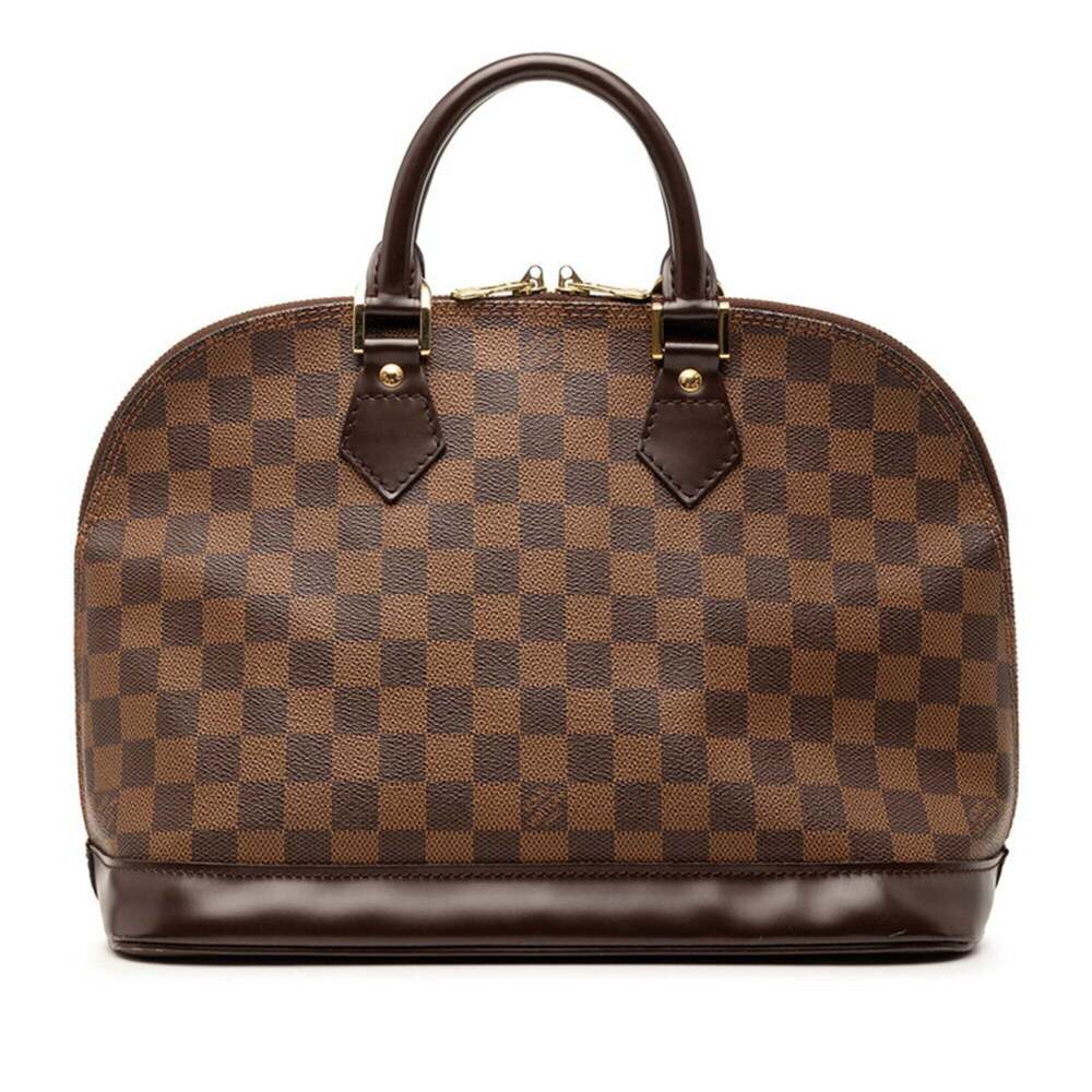 LOUIS VUITTON Brown Damier Leather Alma PM Bag